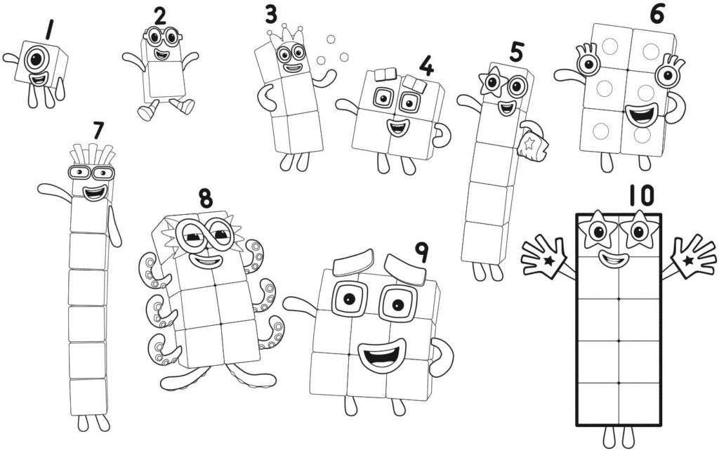 Desenhos de Numberblocks para colorir
