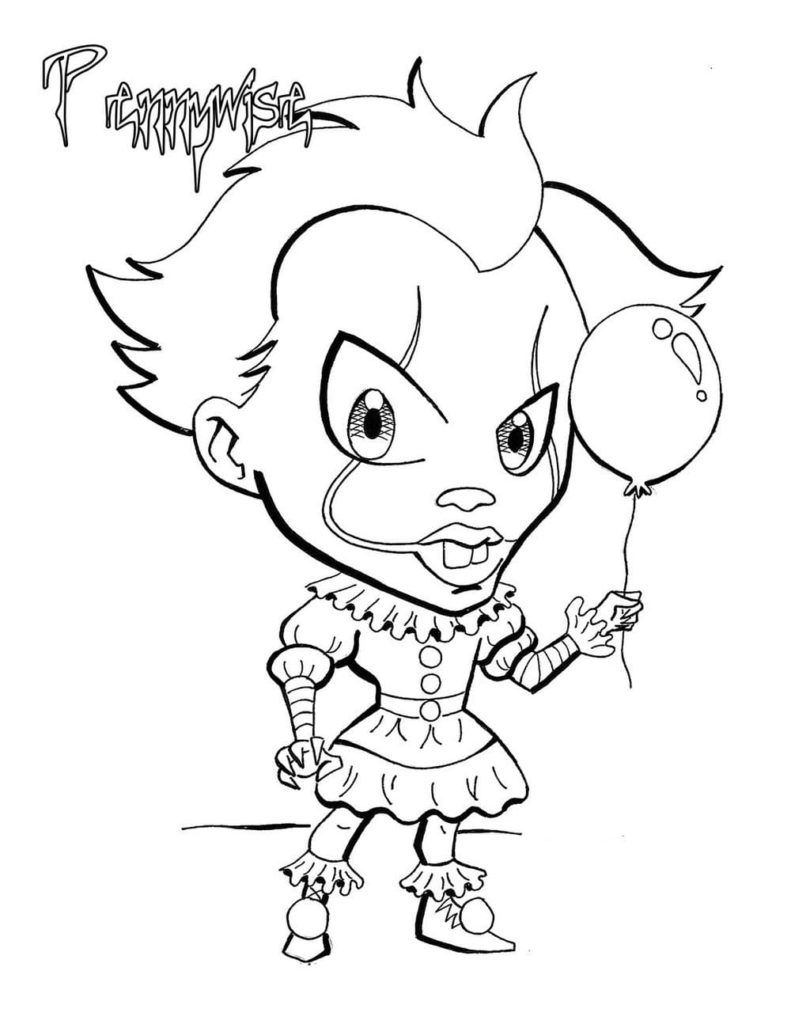Pennywise coloring pages. 100 Printable Coloring pages