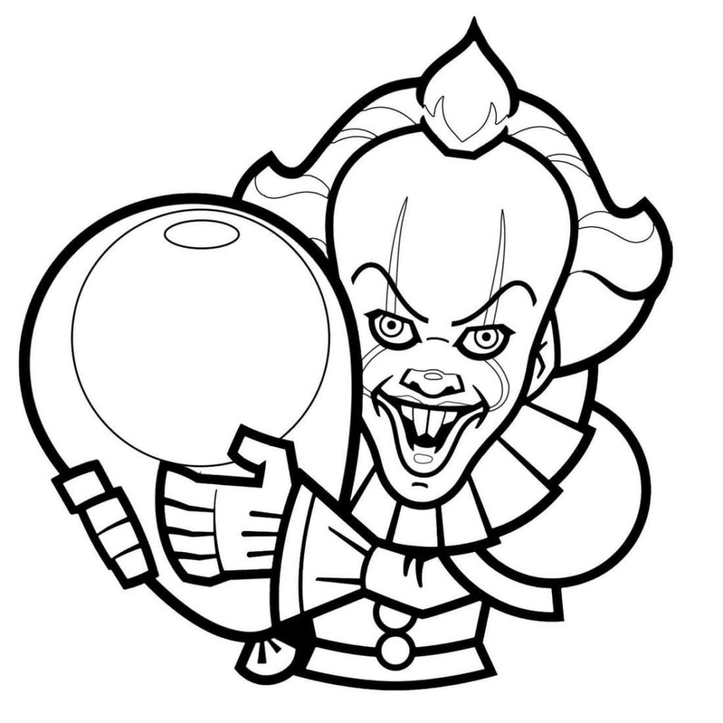 Pennywise coloring pages. 100 Printable Coloring pages