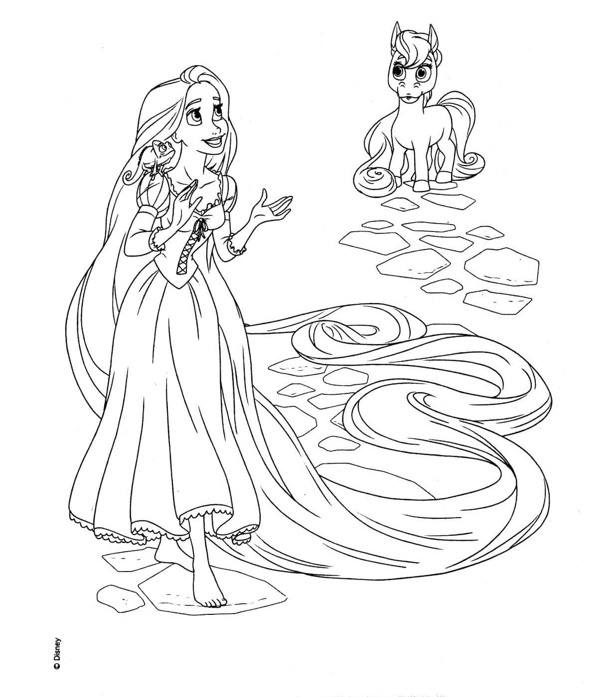 princess rapunzel coloring pages