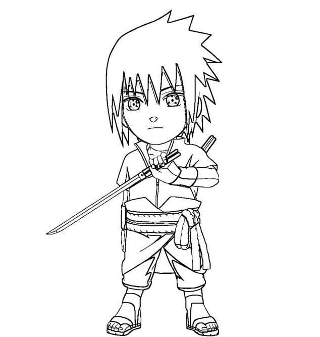 Desenho de Sasuke de costas para colorir - Tudodesenhos