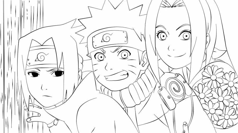 Foto do Desenho Sasuke, Naruto e Sakura