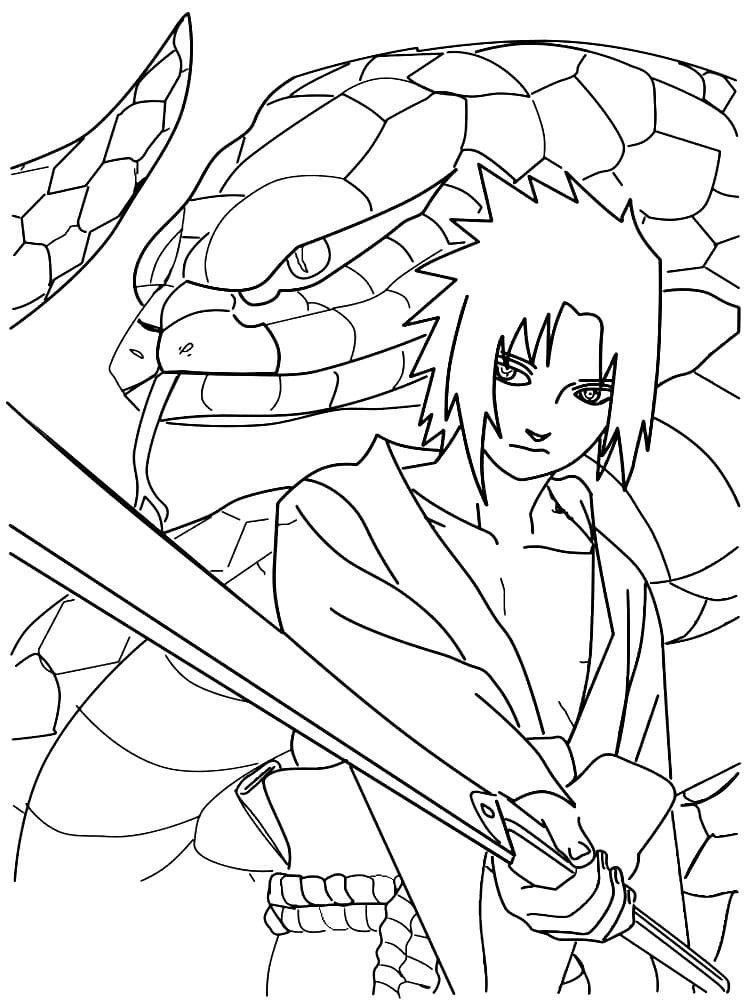 Coloriage Sasuke