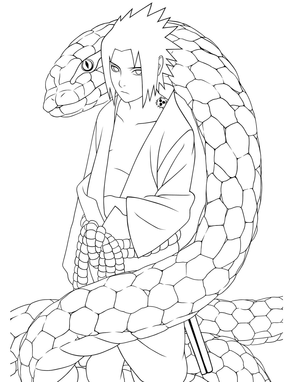 Desenhos para colorir de Sasuke Uchiha - Desenhos para colorir gratuitos  para impressão
