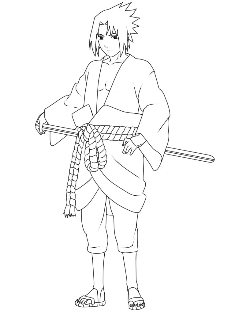 Sasuke parado para colorir - Imprimir Desenhos