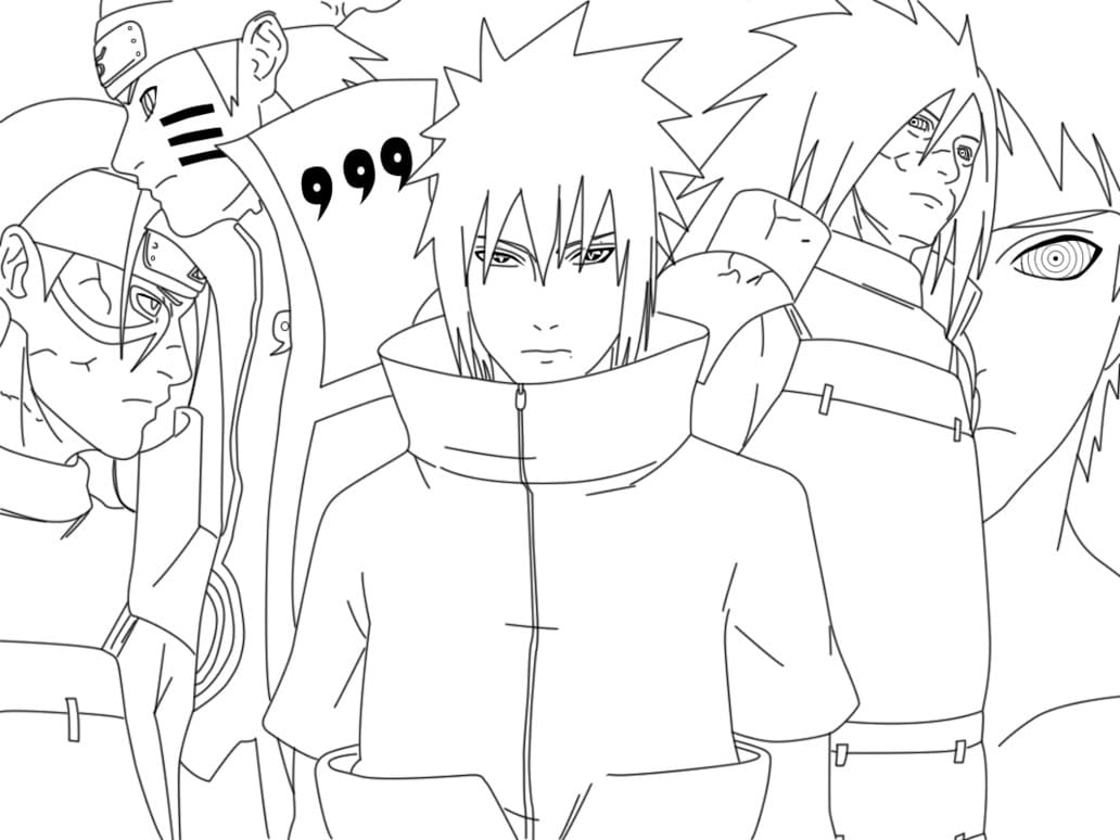 Desenhos para colorir do Naruto – Sasuke