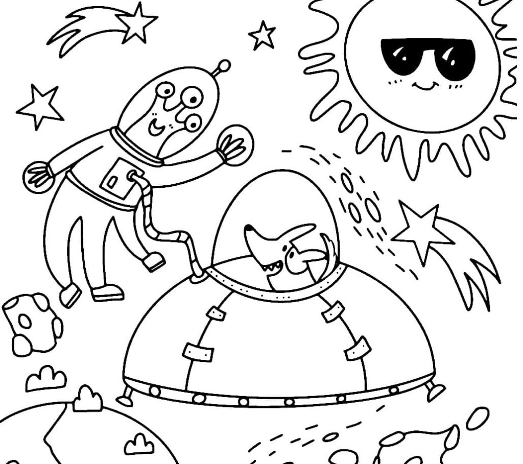 Space Coloring pages. 100 Printable Colorings pages