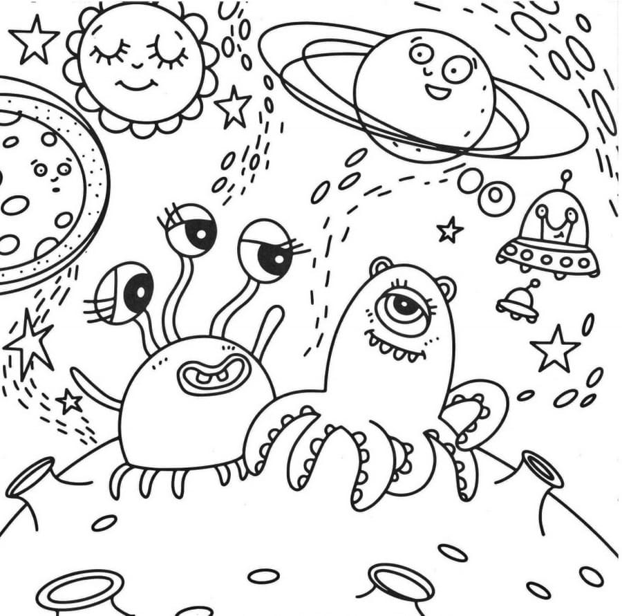Dibujos de Espacio para colorear - 100 Dibujos para colorear