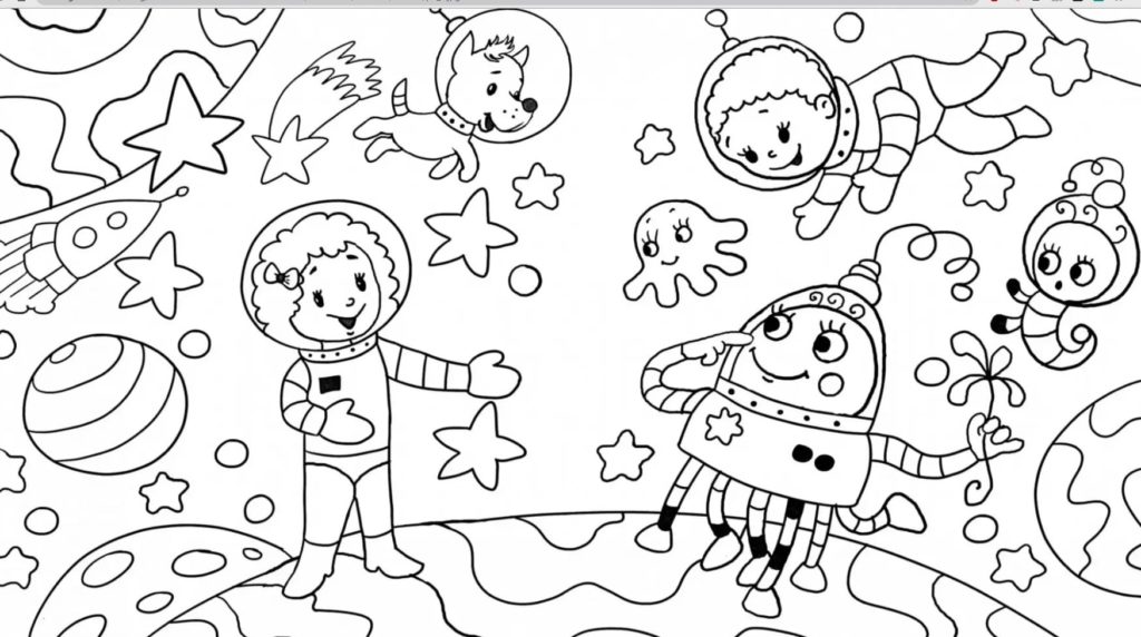 Space Coloring pages. 100 Printable Colorings pages