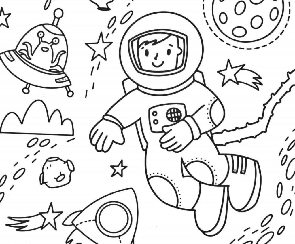 Space Coloring pages. 100 Printable Colorings pages