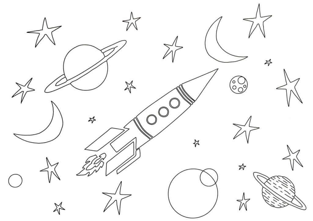 Space Coloring pages. 100 Printable Colorings pages