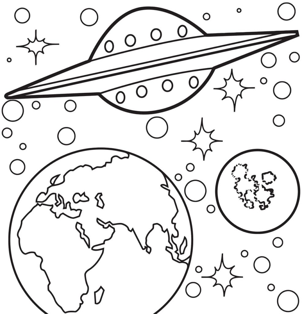 Space Coloring pages. 100 Printable Colorings pages