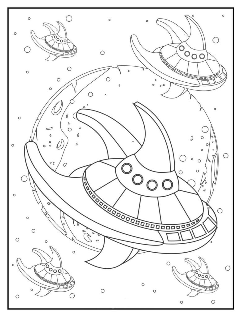 Space Coloring pages. 100 Printable Colorings pages