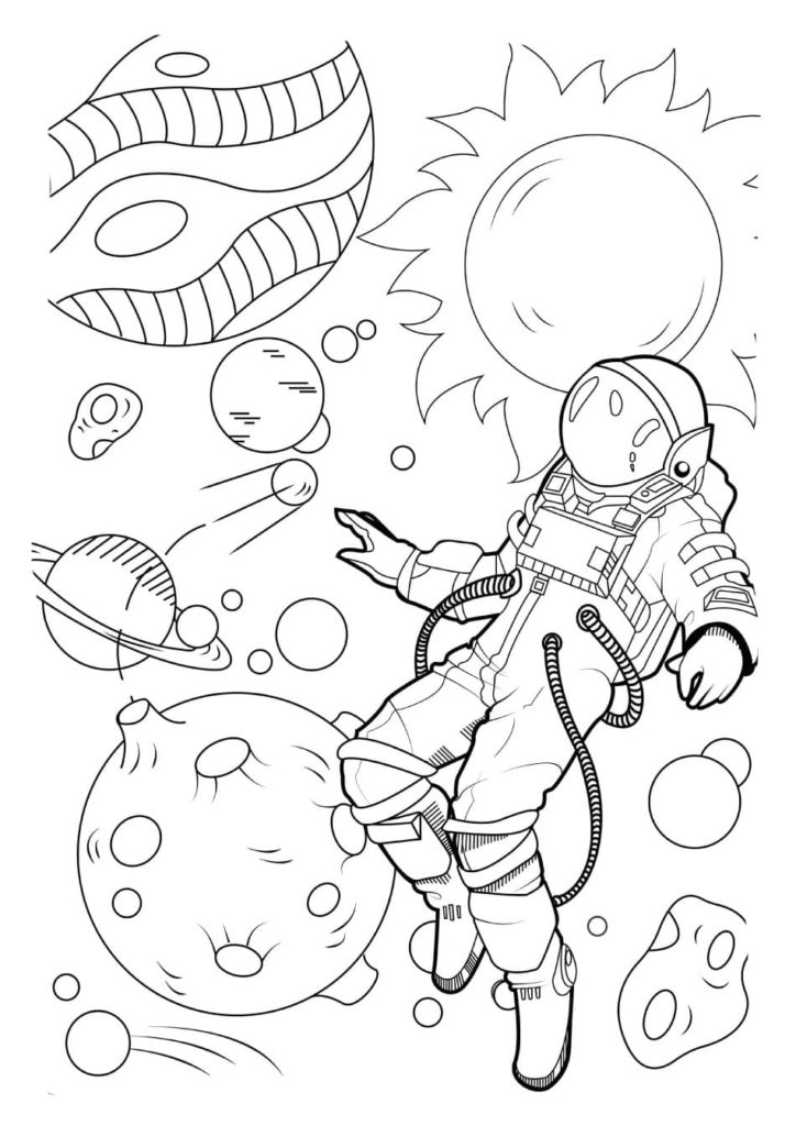 Space Coloring pages. 100 Printable Colorings pages