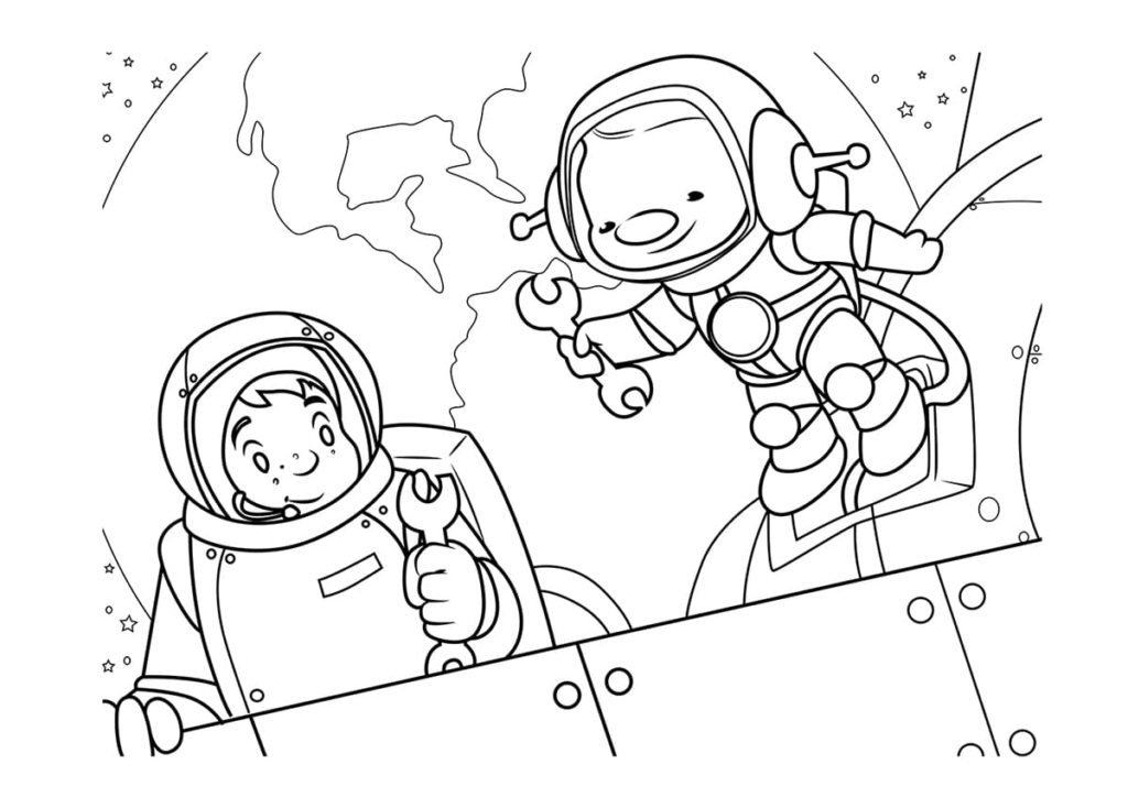 Space Coloring pages. 100 Printable Colorings pages