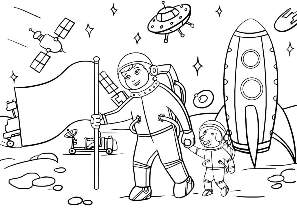 Space Coloring pages. 100 Printable Colorings pages