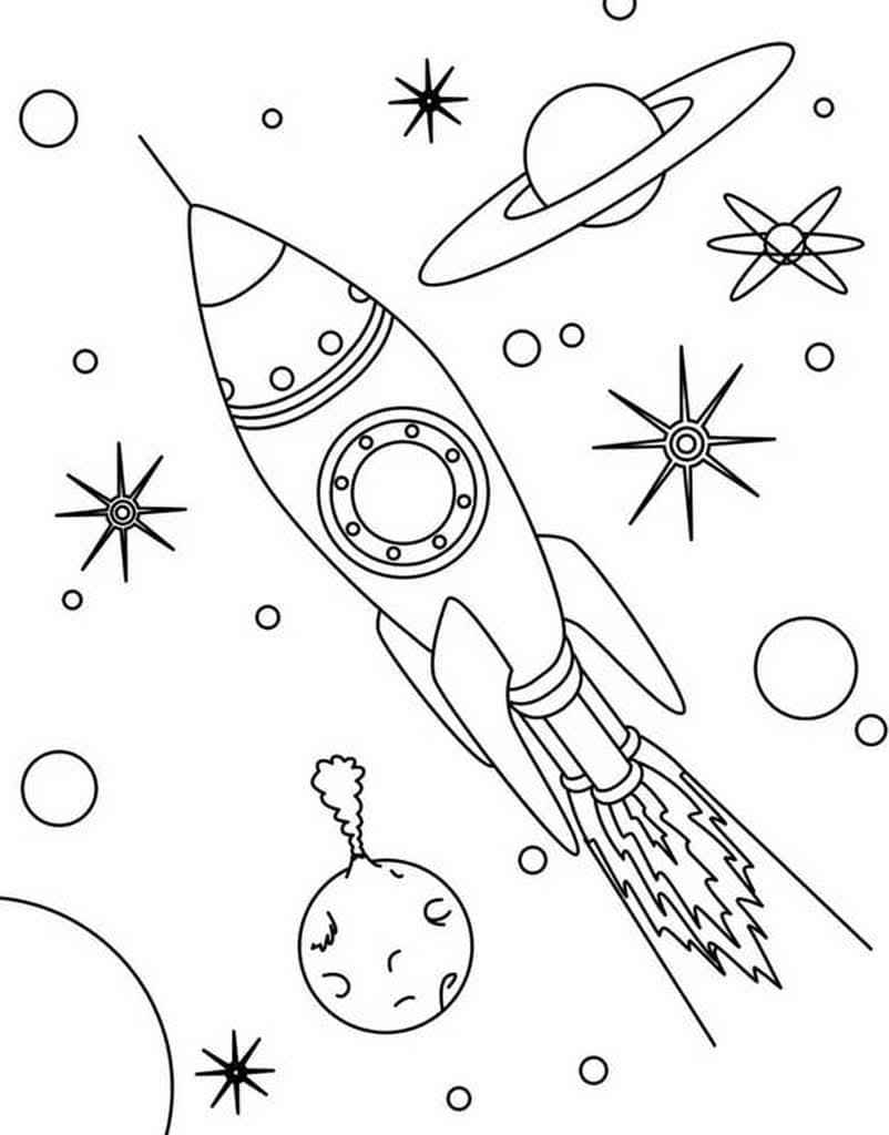 Раскраски Космос. 100 Раскрасок для печати
