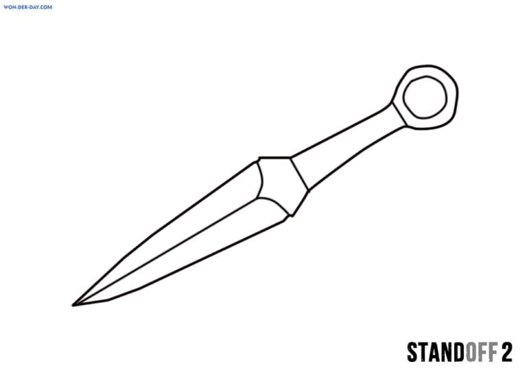 Как нарисовать нож керамбит из standoff 2