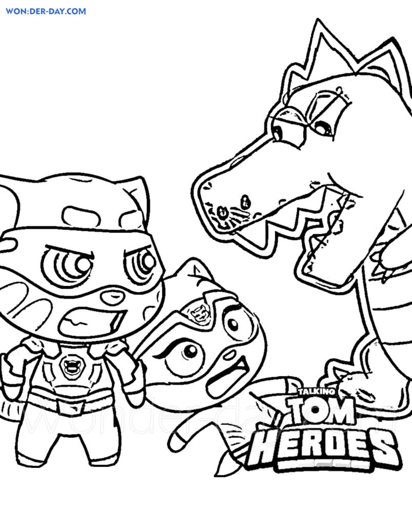 Dibujos de Talking Tom Heroes para colorear