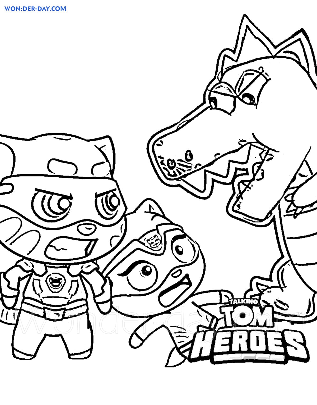 Talking Tom Heroes Coloring Pages - Print for Free