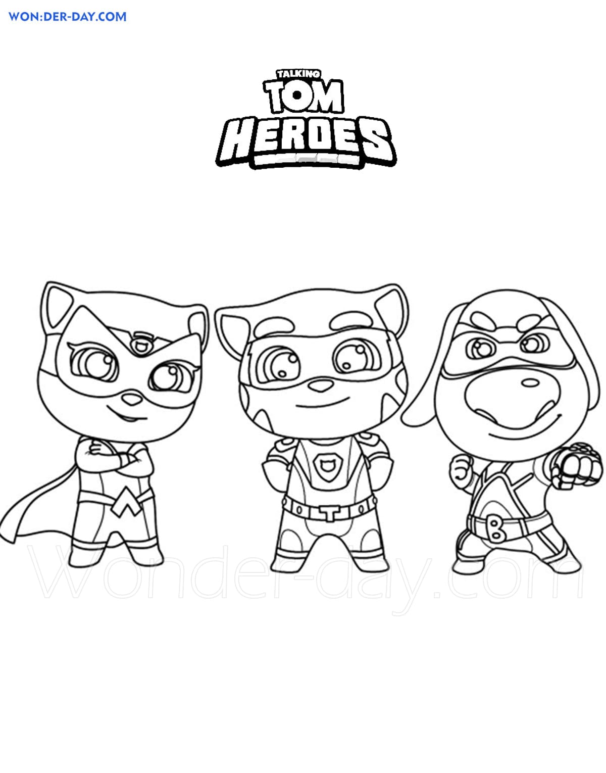 Desenhos Para Colorir Do Talking Tom Heroi Wonder Day Com - desenho talk brawl star colorir