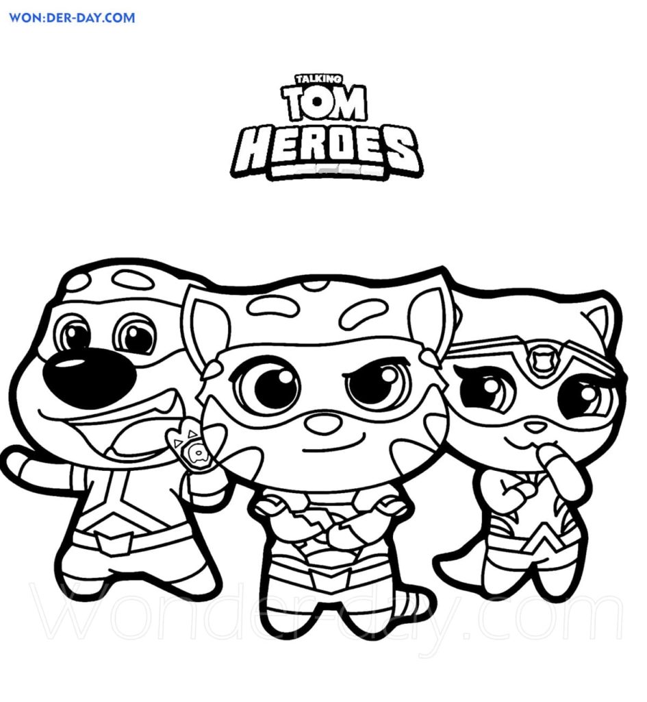 Dibujos de Talking Tom Heroes para colorear
