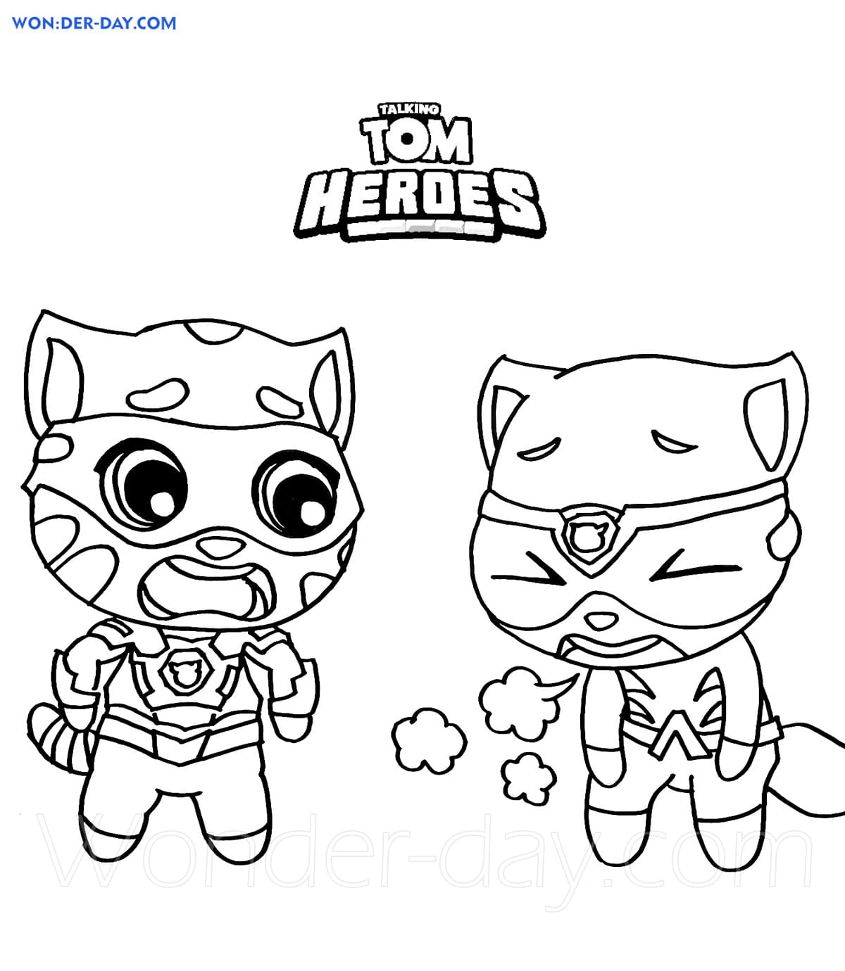 55+ Desenhos do Talking Tom para Imprimir e Colorir/Pintar