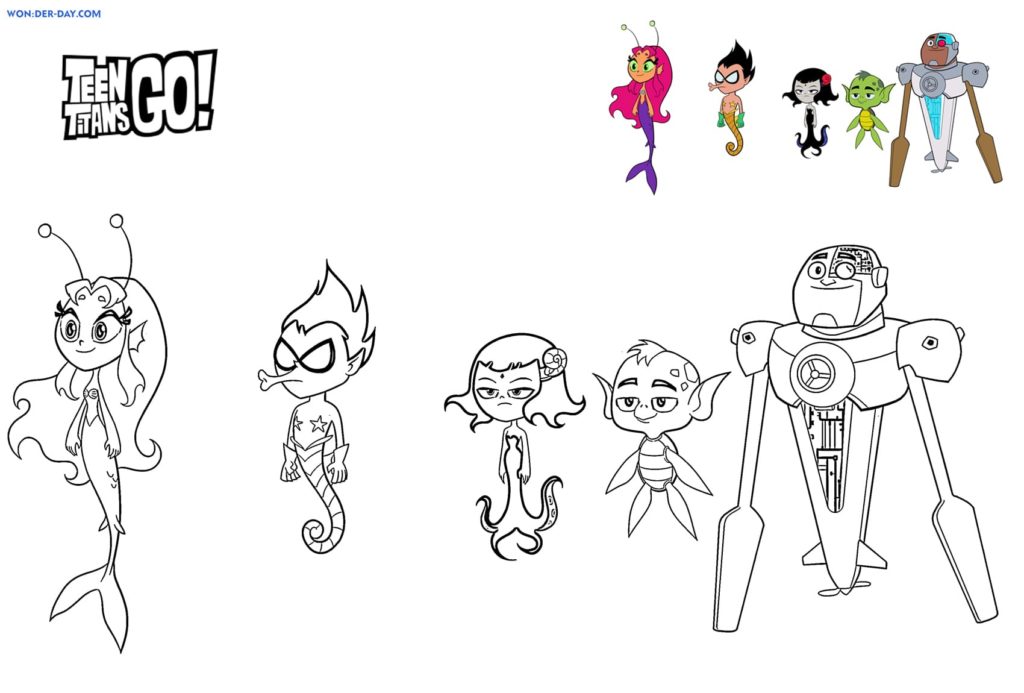  Dibujos para colorear Teen Titans Go