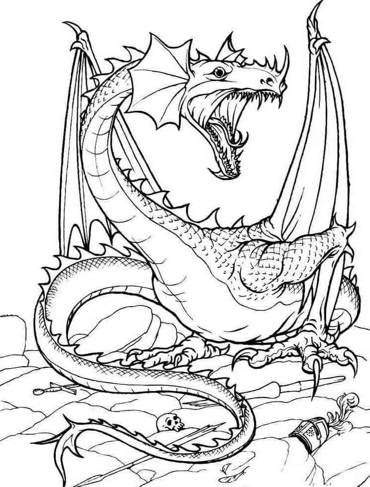  Dibujos de Dragones para colorear