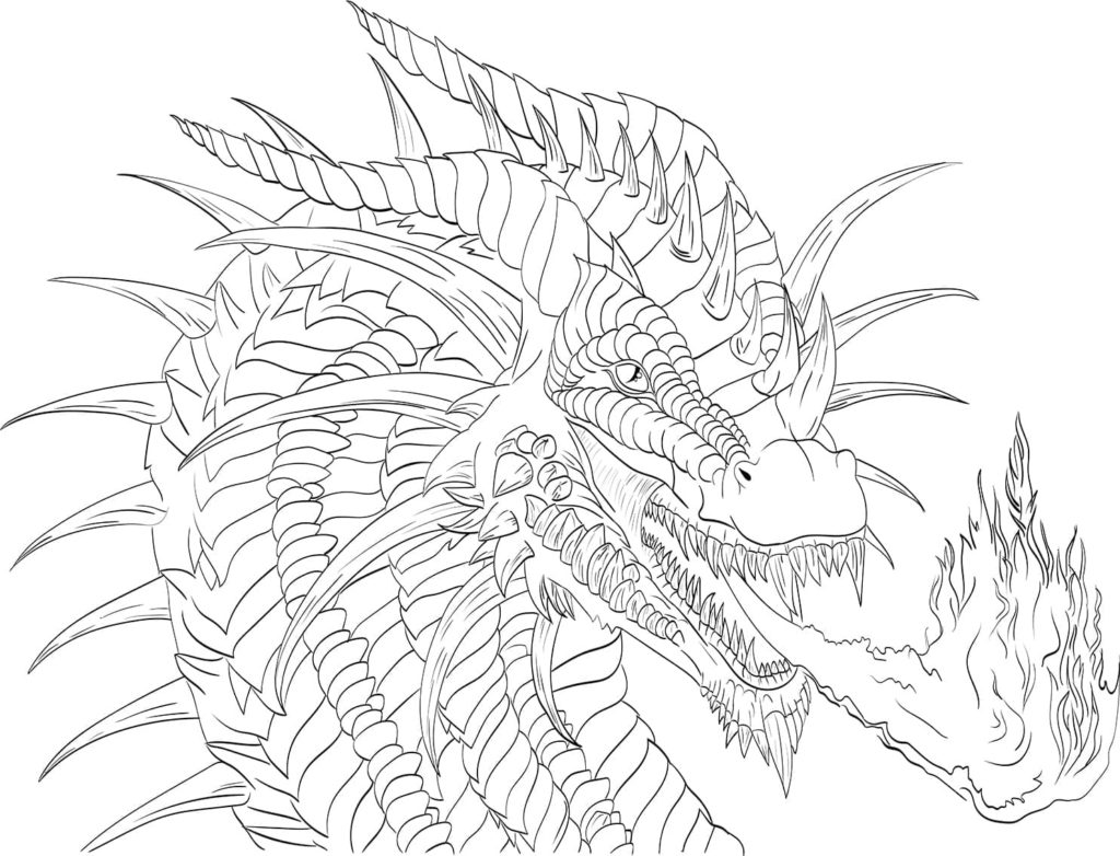 free printable hard dragon coloring pages