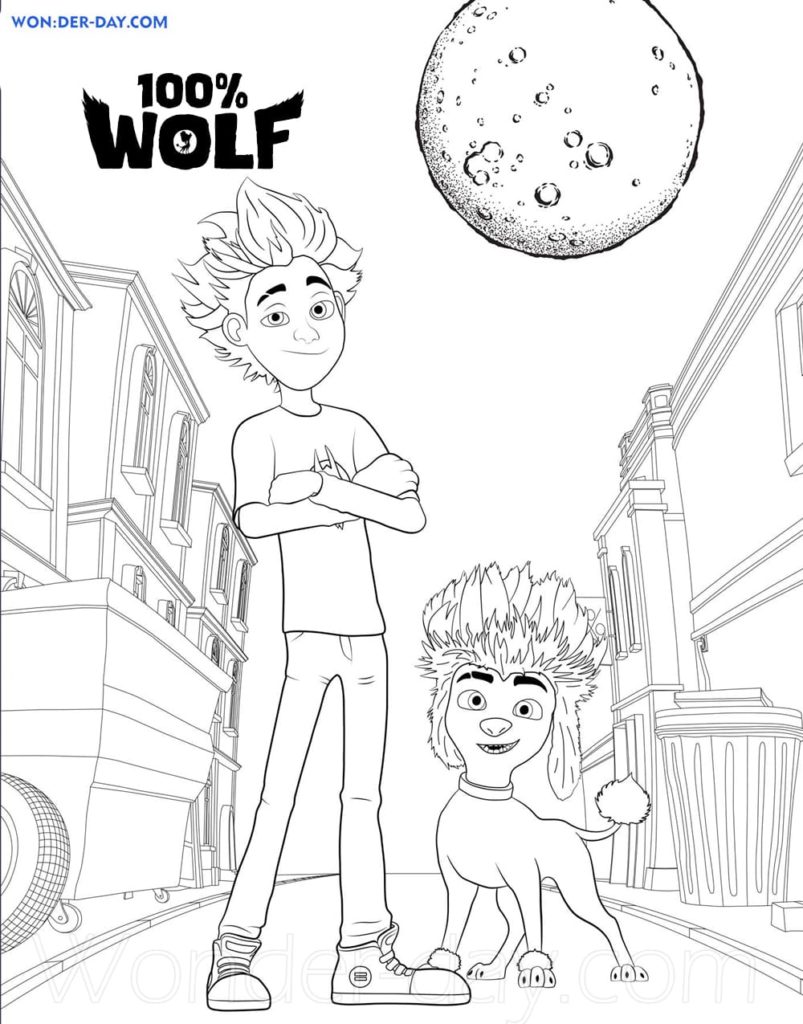 100% Wolf Coloring pages