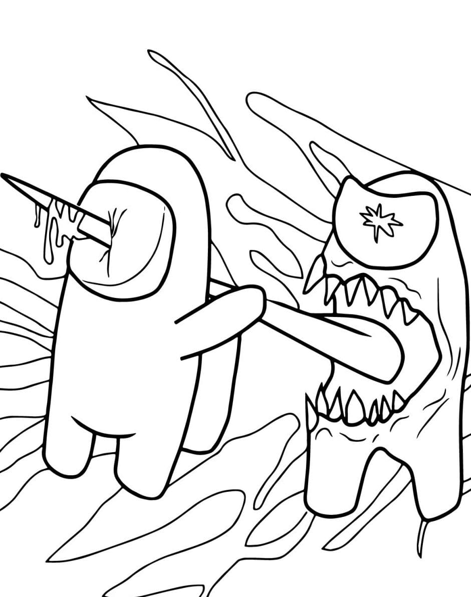 Among Us Coloring Pages Imposter Best Wallpaper and