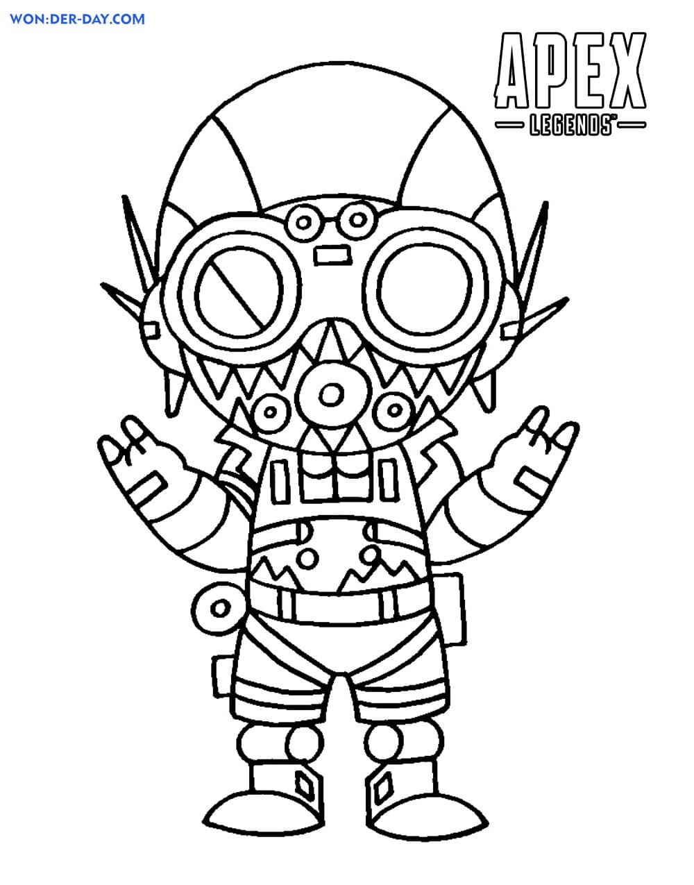 Bloodhound Apex Legends Coloring Page Caustic Apex Legends Coloring Printable Coloring Book