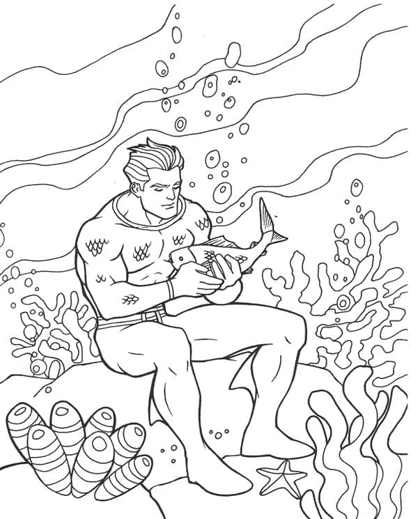 Disegni di Aquaman da colorare