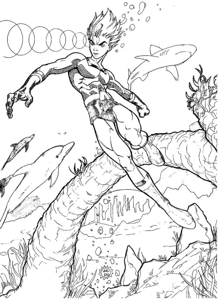 Dibujos de Aquaman para colorear