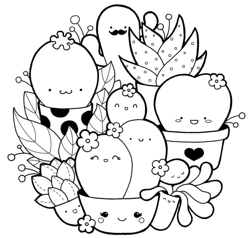 Dibujos de Cactus para Colorear