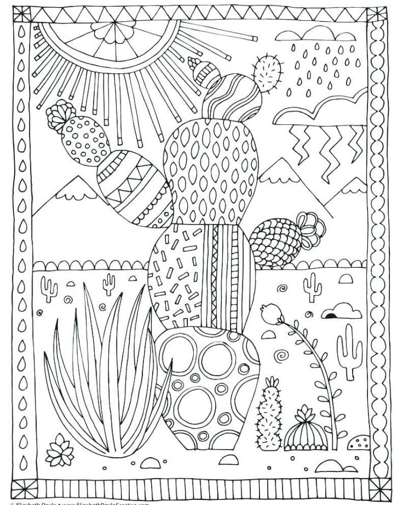 Dibujos de Cactus para Colorear