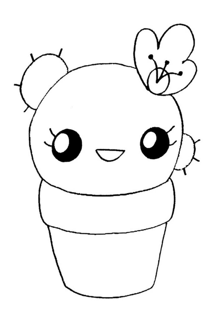 Cacto Kawaii para colorir by PoccnnIndustriesPT on DeviantArt