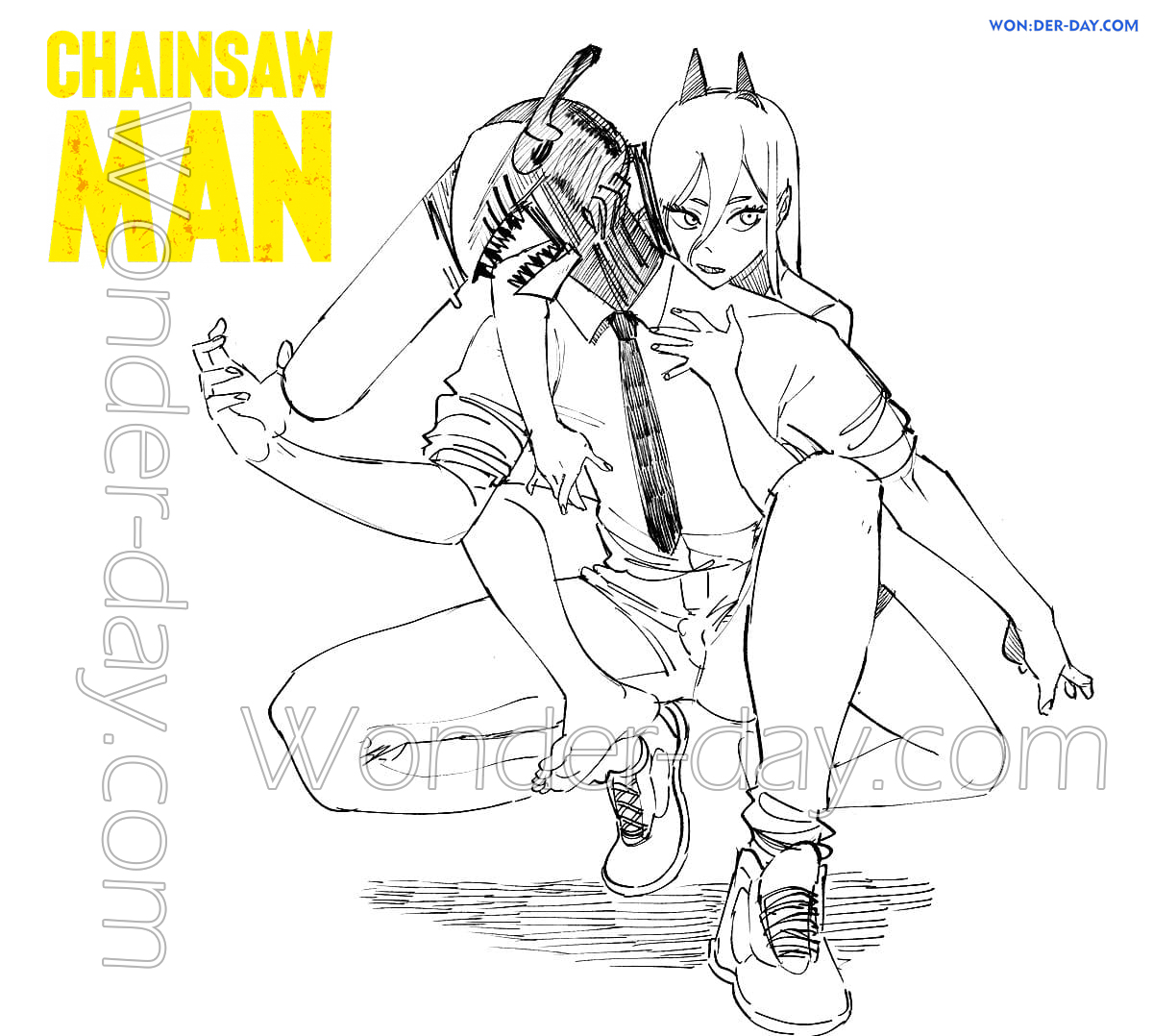 Chainsaw Man Coloring Pages Free Coloring Pages - roblox chainsaw man