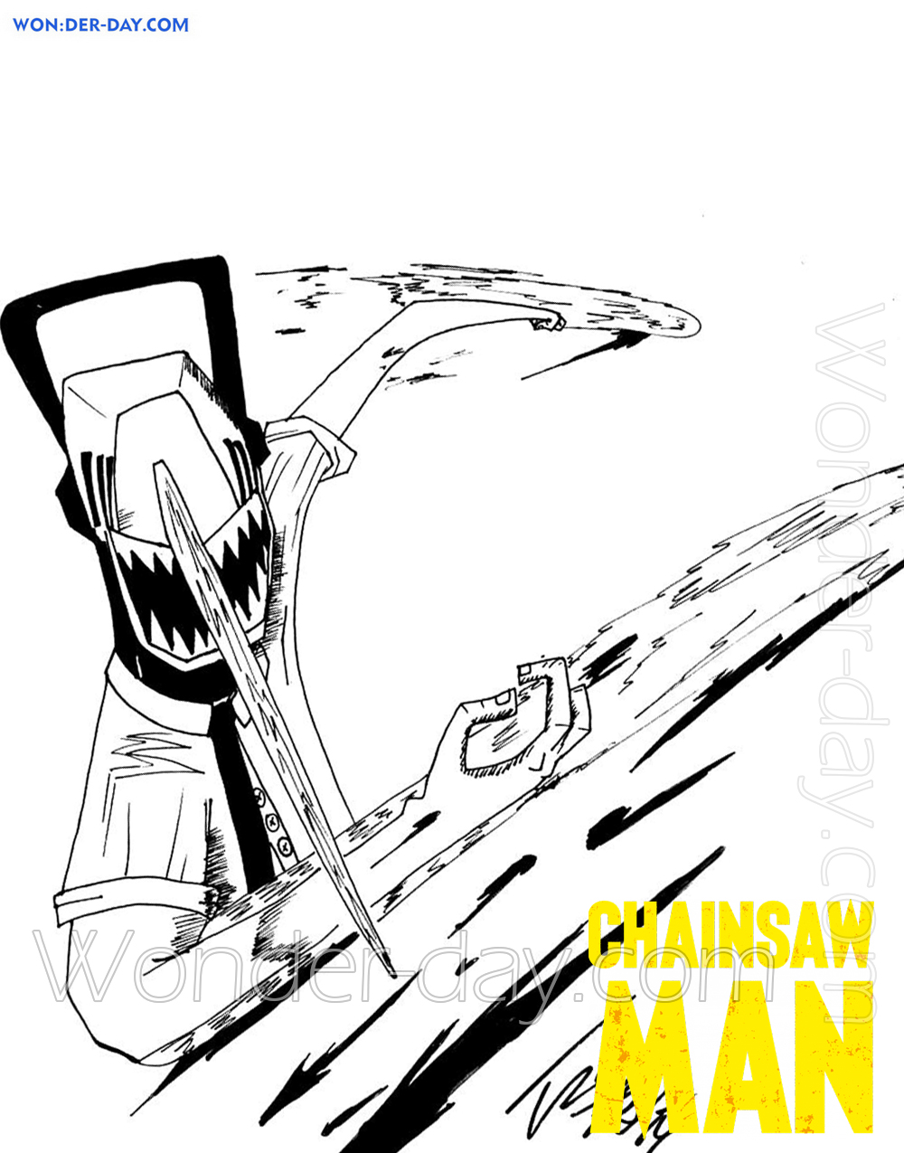 Desenhos de Chainsaw Man para colorir 