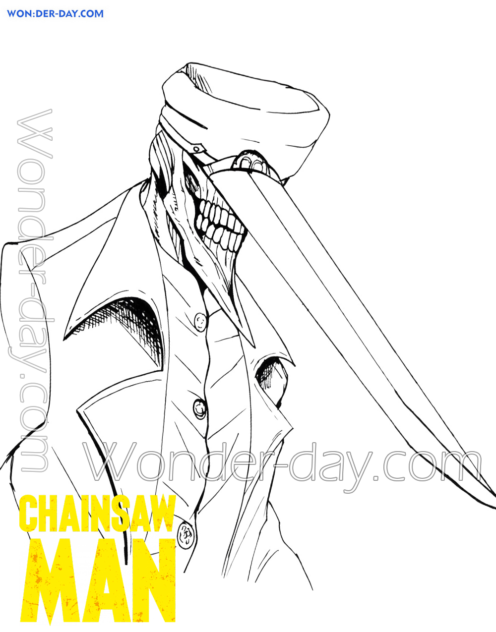 Chainsaw Man Coloring Pages Free Coloring Pages - roblox chainsaw man