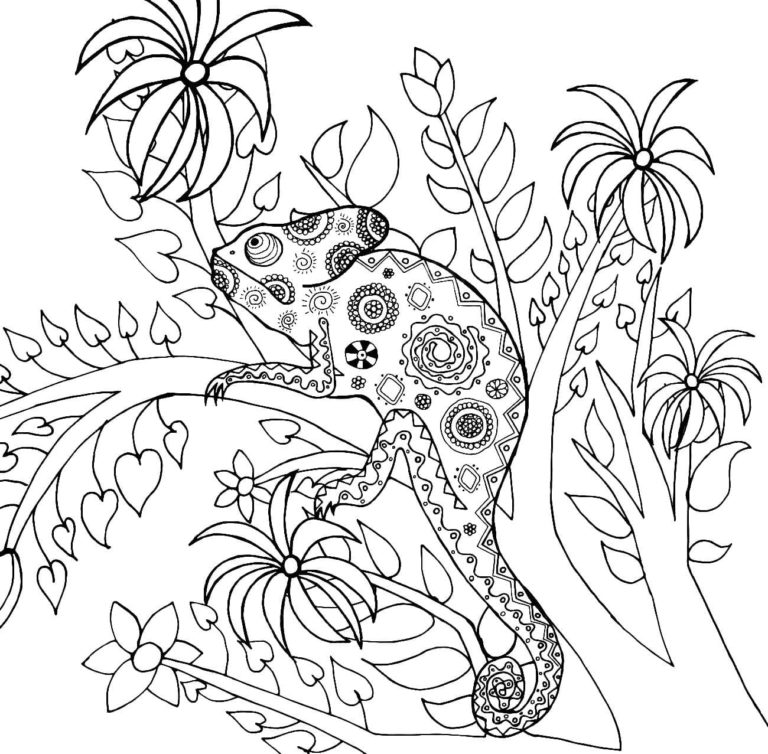 Chameleon coloring pages - Free coloring pages | WONDER DAY — Coloring ...