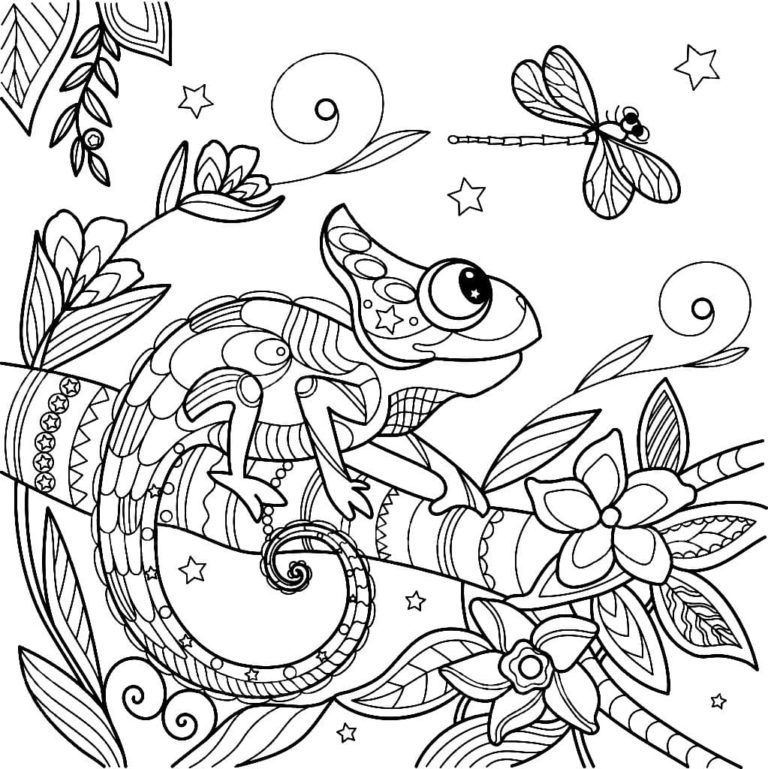 Chameleon coloring pages - Free coloring pages | WONDER DAY — Coloring ...