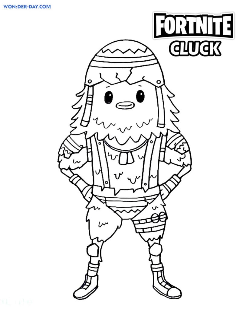 Desenhos para colorir Cluck Fortnite