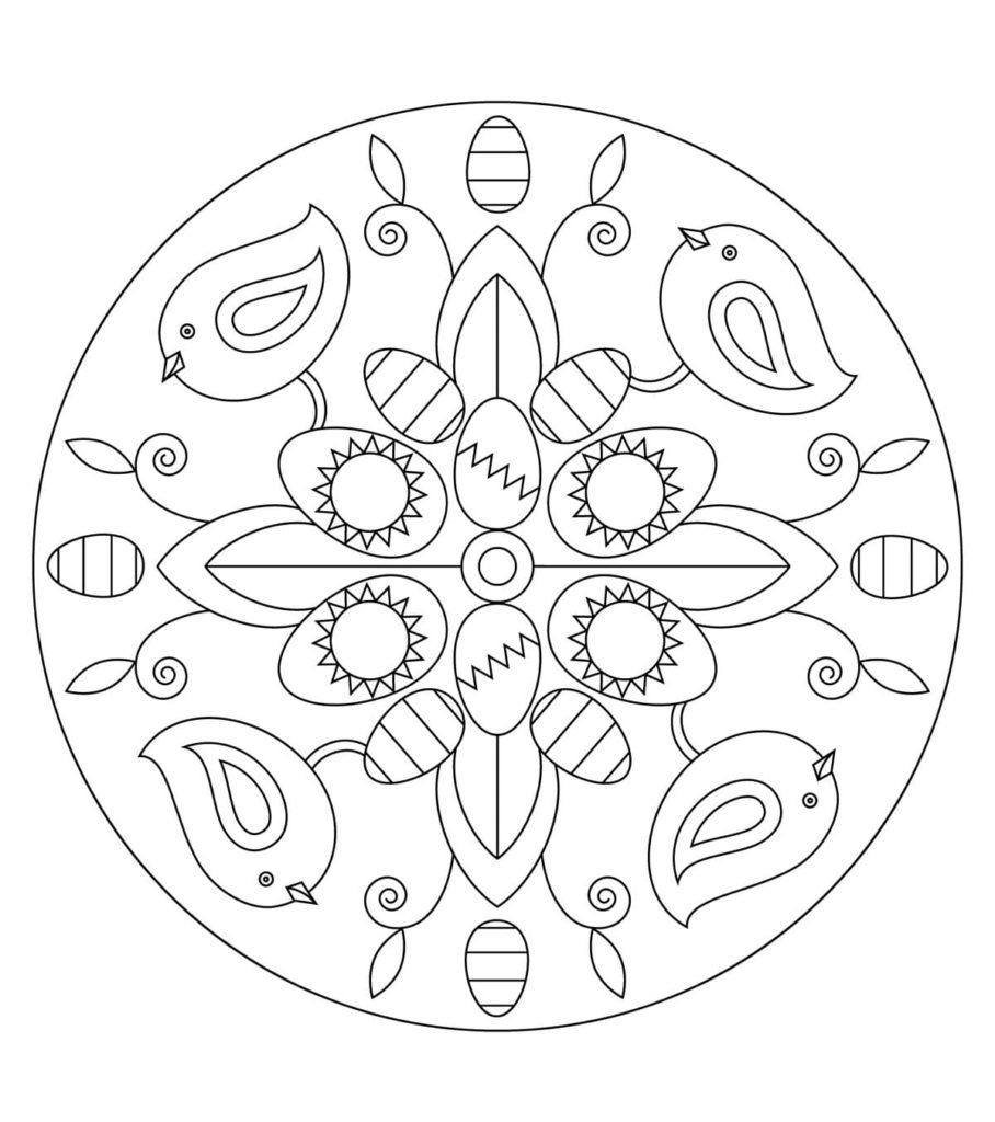 Desenhos para colorir da Mandala da Páscoa