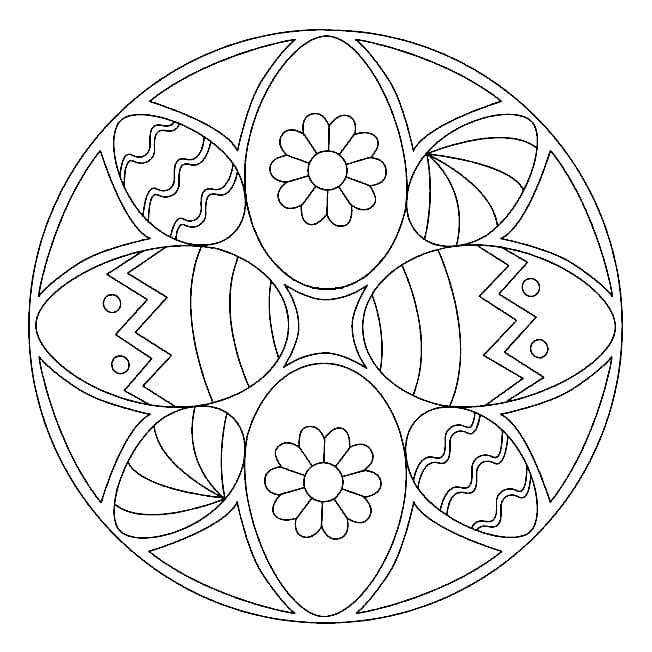 Coloriage Mandala Pâques