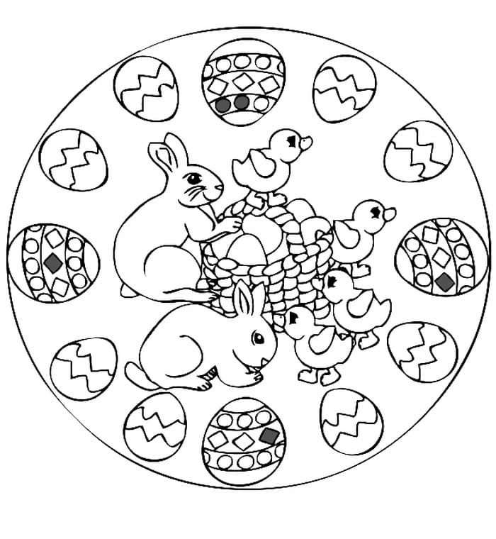 Desenhos para colorir da Mandala da Páscoa