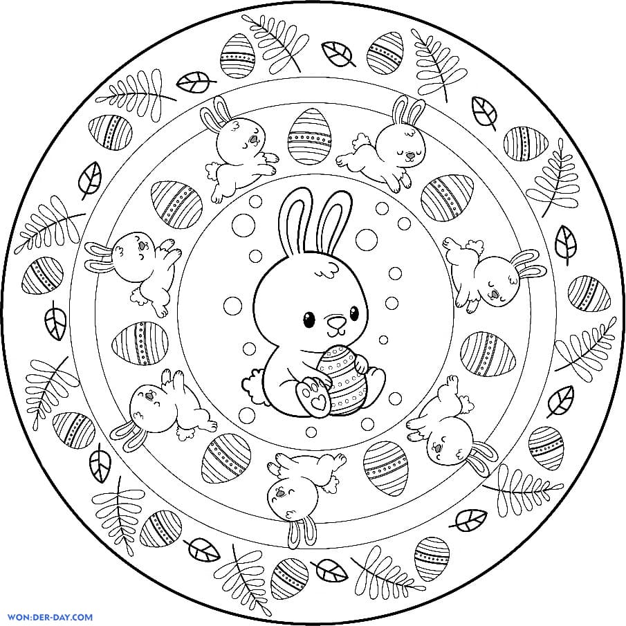 Dibujos de Mandalas de Pascua para
