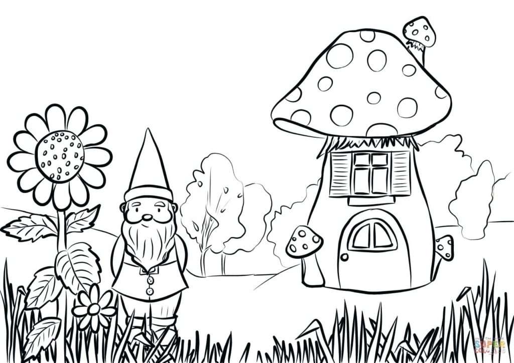 Gnome Coloring Pages Printable Coloring Pages For Kids