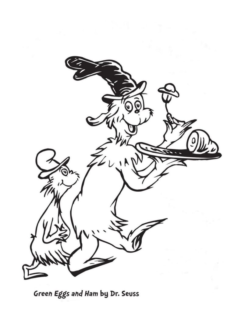 Green Eggs and Ham Coloring Pages